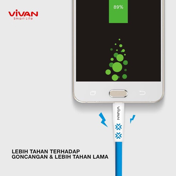 Kabel Data Fast Charging Vivan CTC100 Type C Cable Data 2.4A For Android - Garansi Resmi 1 Tahun