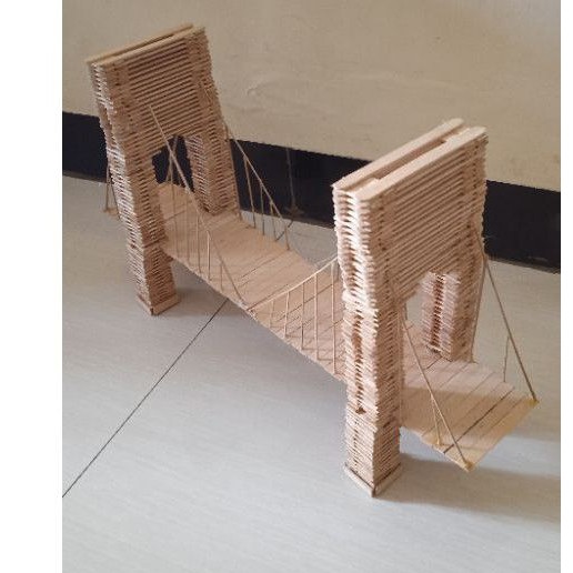Prakarya miniatur jembatan dari stik kayu
