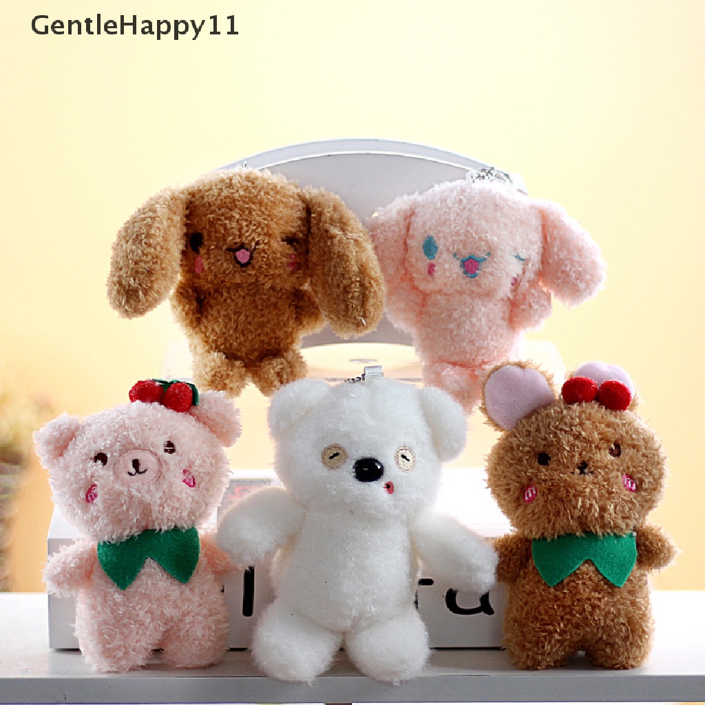 Gentlehappy Cute Plush Cherry Bear Rabbit Mainan Mewah Gadis Ransel Liontin Gantungan Kunci id
