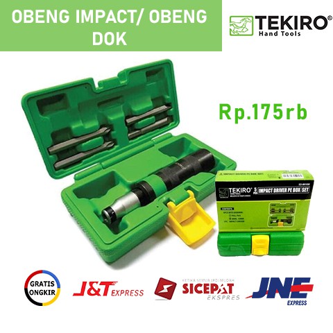 TEKIRO OBENG KETOK/ OBENG DOK/ OBENG IMPACT/ IMPACT DRIVER/ IMPACT SCREWDRIVER 5 PCS SET TEKIRO BOX