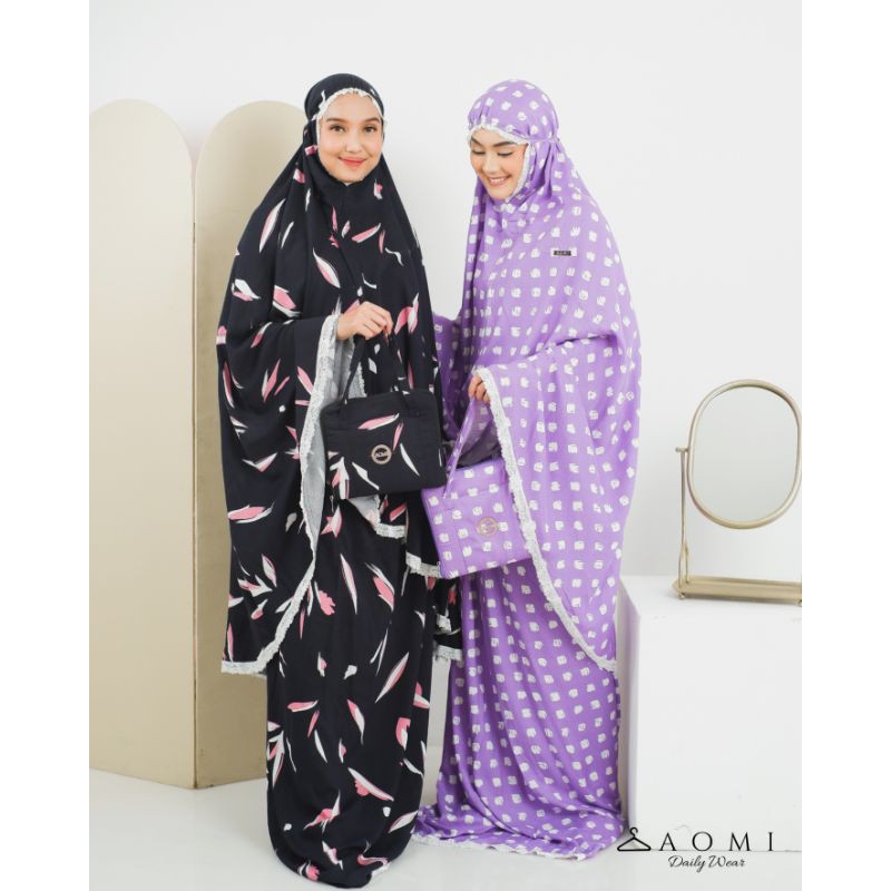 Mukena rayon premium mukena rayon viscose mukena dewasa adem  mukena travelling mukena brukat (Lilac