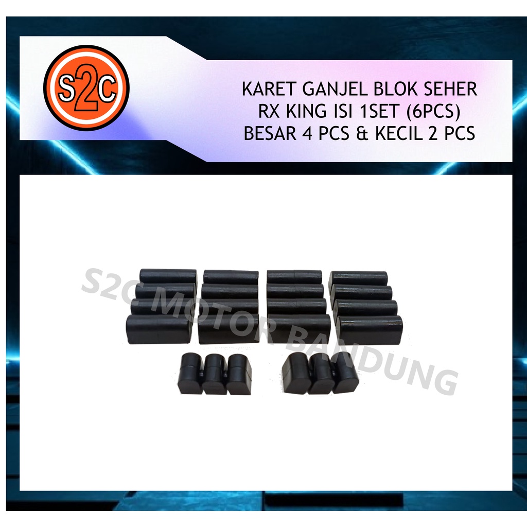 KARET HARMONIKA PEREDAM BLOK SEHER SET RX KING RXKING LOKAL ISI 6 PCS-1