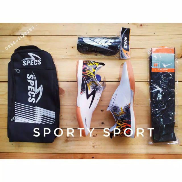 PAKET KOMPLIT 4 IN 1 Sepatu  Futsal  GO Specs Spyder 38 39 