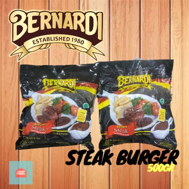

(Untuk 4 porsi) Bernardi Daging Burger Steak + Steak Sauce