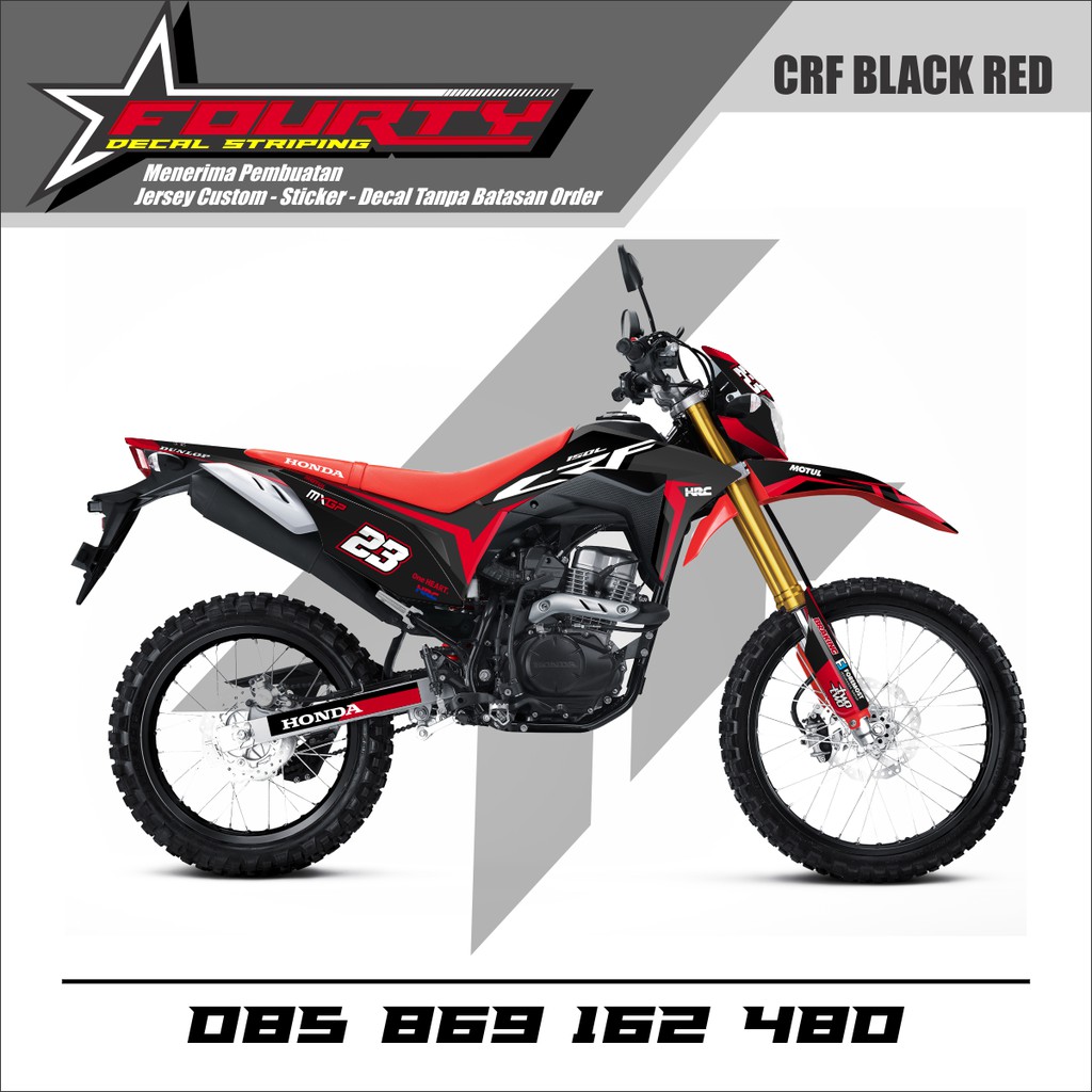 DECAL CRF MERAH HITAM