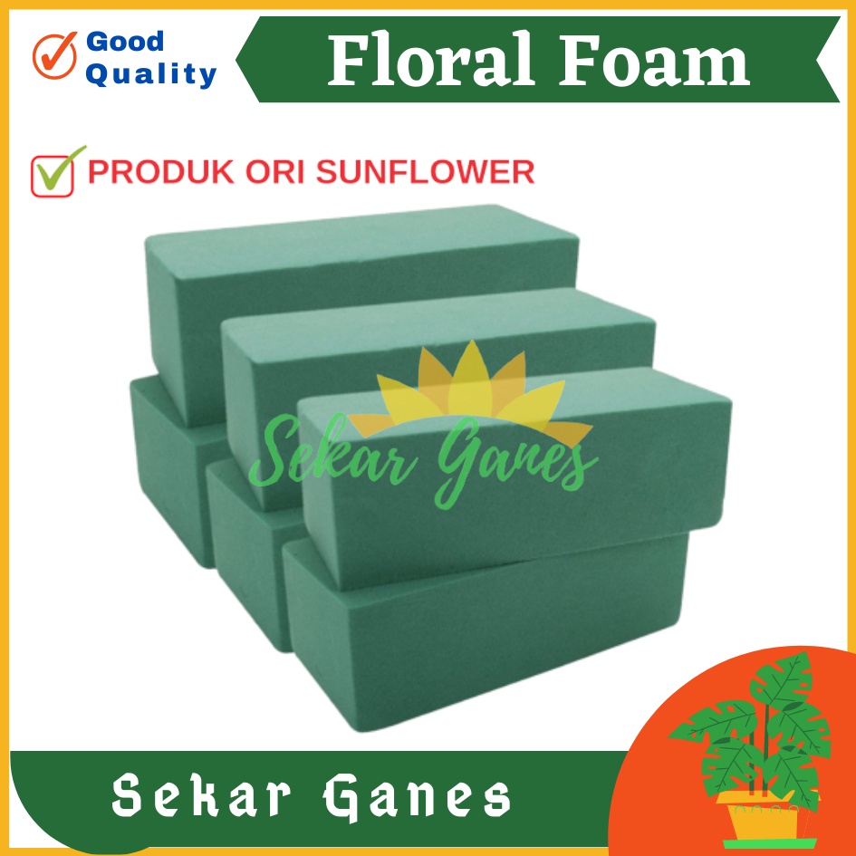 PROMO TERMURAH Floral foam Busa Kering Media Tanam Bunga Plastik Artificial Gabung Oasis Kering Hija