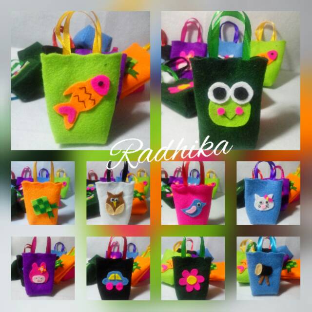 Amplop angpau  lebaran flanel bentuk tas