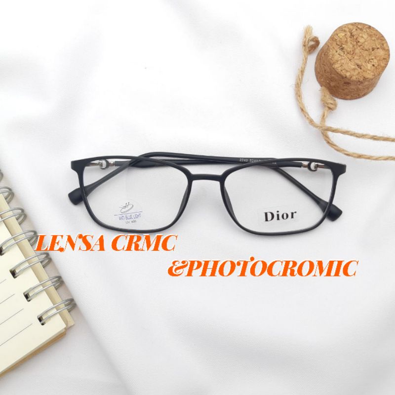 KACAMATA PHOTOCROMIC | kacamata 2249  wanita/pria | paket frame + lensa photocromik