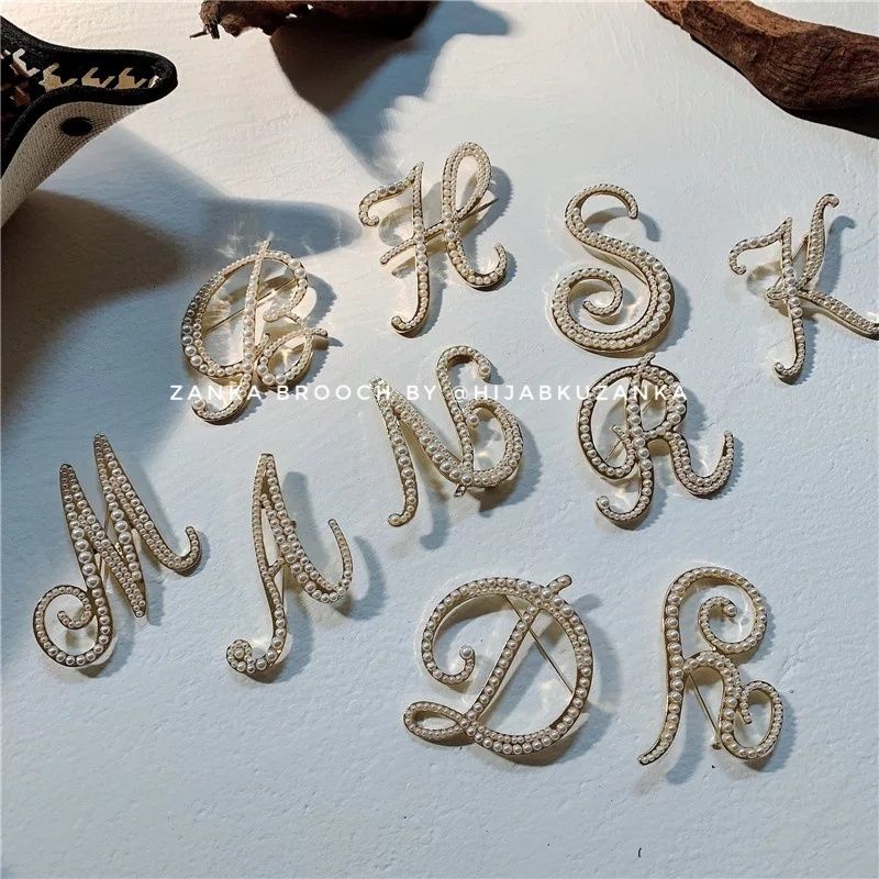 bros abjad mutiara | bros huruf | bros inisial nama | alphabet brooch-4