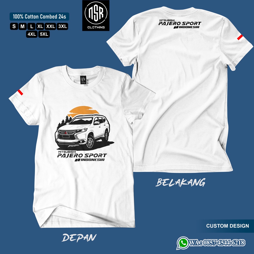 T-SHIRT MITSUBISHI PAJERO SPORT /KAOS MOBIL PAJERO SPORT / BAJU PAJERO SPORT