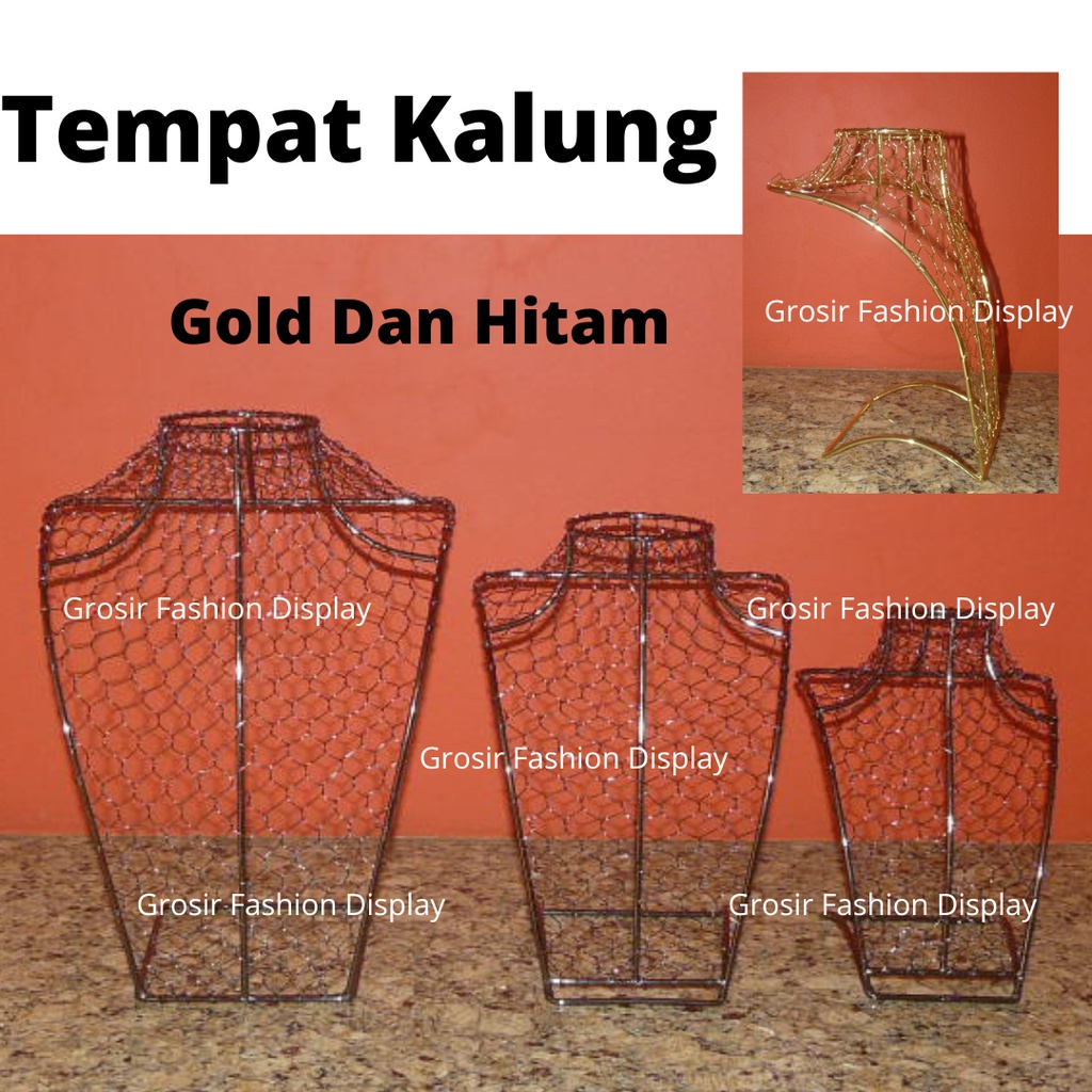 Stand Tempat Kalung Aksesories Pajangan Kalung Manekin Leher Kawat Besi Display Kalung-BH