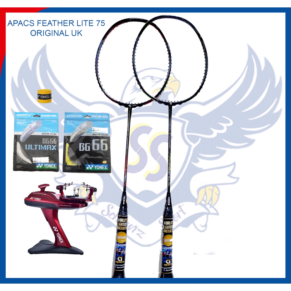 APACS FEATHER LITE 75 ORIGINAL UK RAKET BADMINTON Bulutangkis