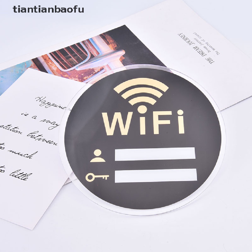 [tiantianbaofu] WIFI Sign 3D Acrylic Mirror Wall Sticker Rewritable Handwriting Account Password Boutique