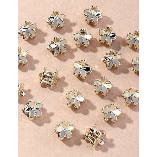 LRC Jepitan Fashion Gold Color Alloy Flower Clip Set P34732