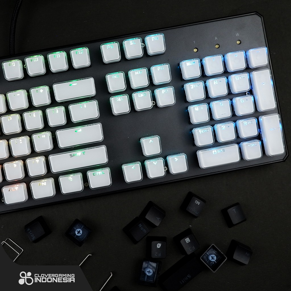 Keycaps CLV Flat Crystal Keycap ABS Double Shot 104 Keys Set Custom Glow Square