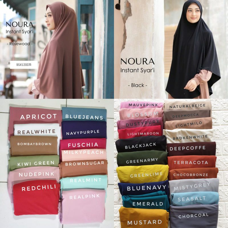 Hijab Syar'i Bergo Instan Naura bahan Jersey Korea Original-5