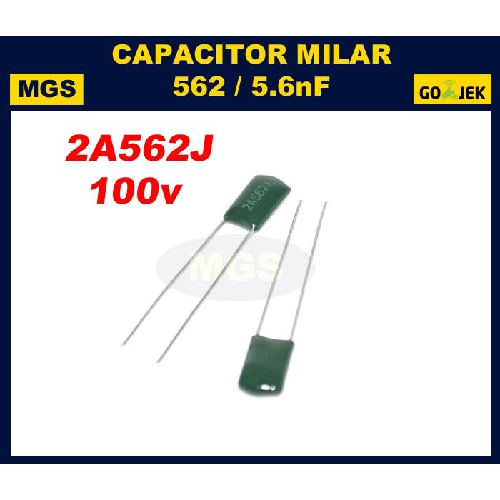 100Pcs Kapasitor Milar 562 5,6nF