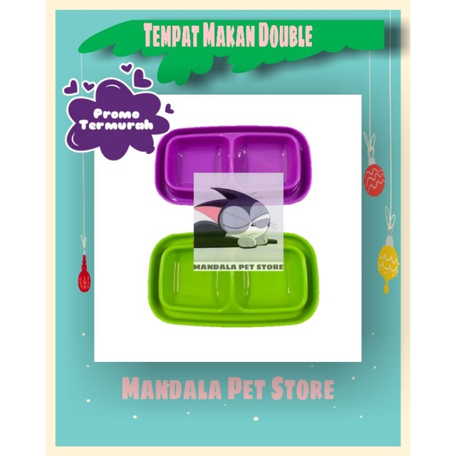 Tempat Makan Hewan Kucing Anjing Double Anti Semut