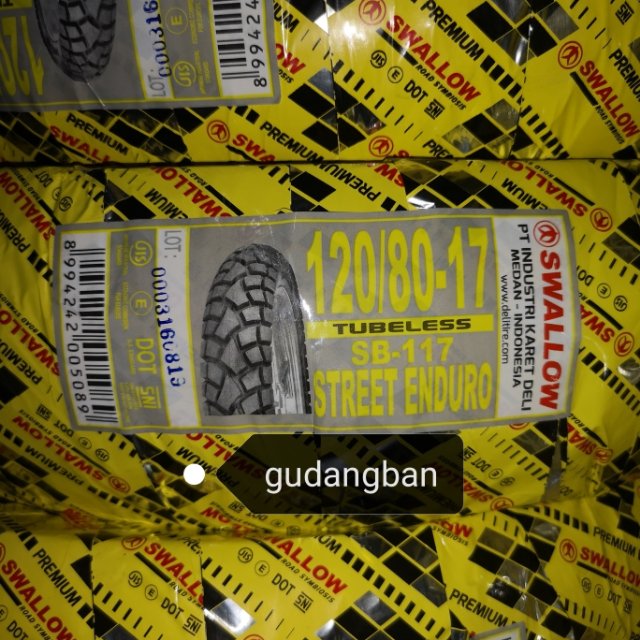 ( RING 17 ) STREET ENDURO 120 / 80 - 17 SB 117 SWALLOW Dual Purpose Japstyle Ban Semi TRAIL TUBELESS