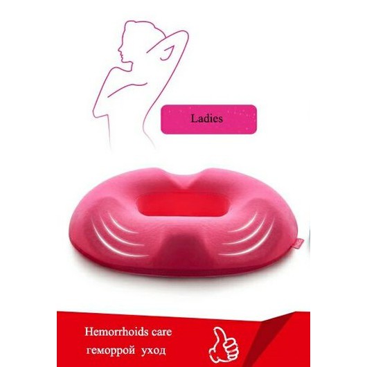 bantal donut kesehatan alas duduk memory foam seat cushion pink