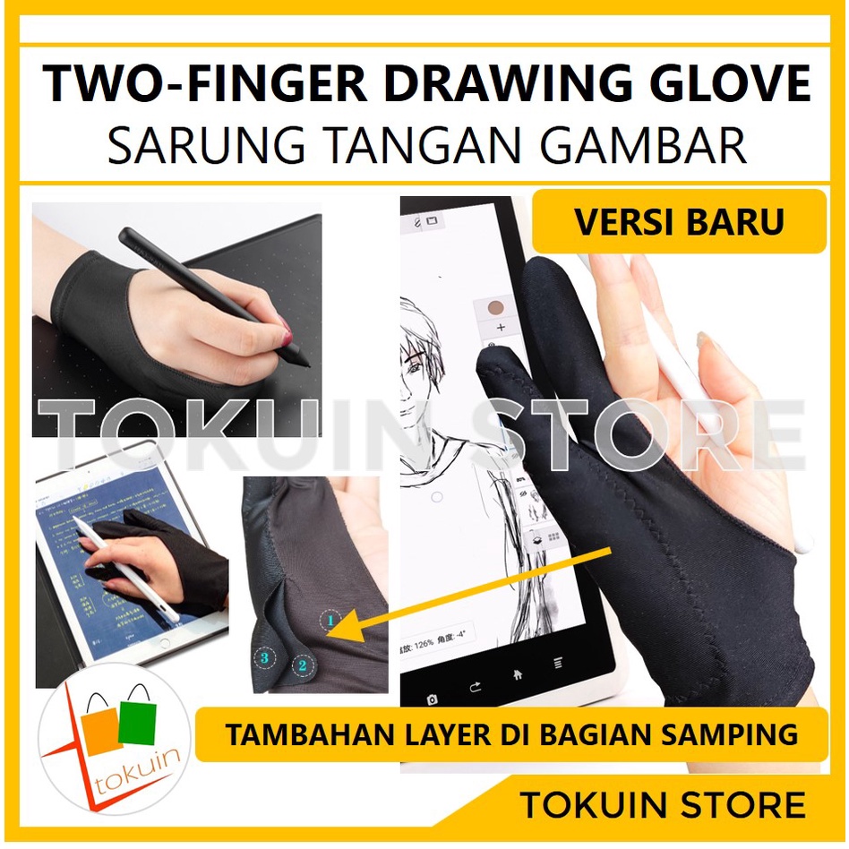 Sarung Tangan Gambar Drawing Glove untuk Pen Tablet Huion Veikk Wacom Pad