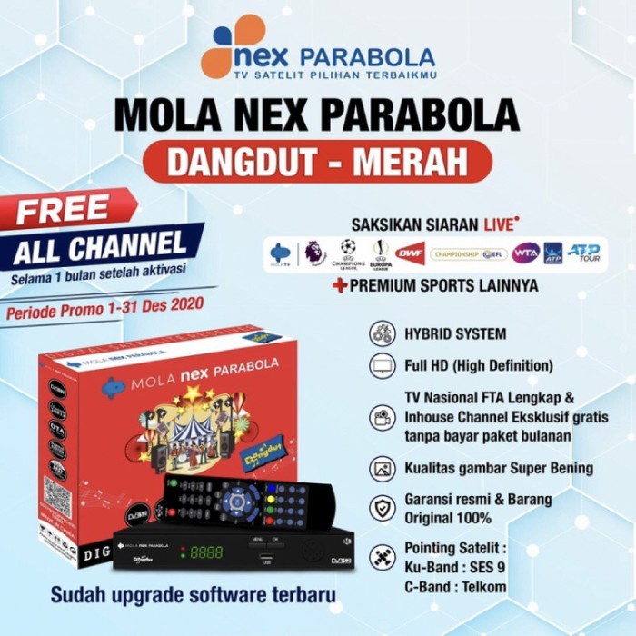 Receiver Nex Parabola Merah Liga Champion SCTV Indosiar C Band Ku Band