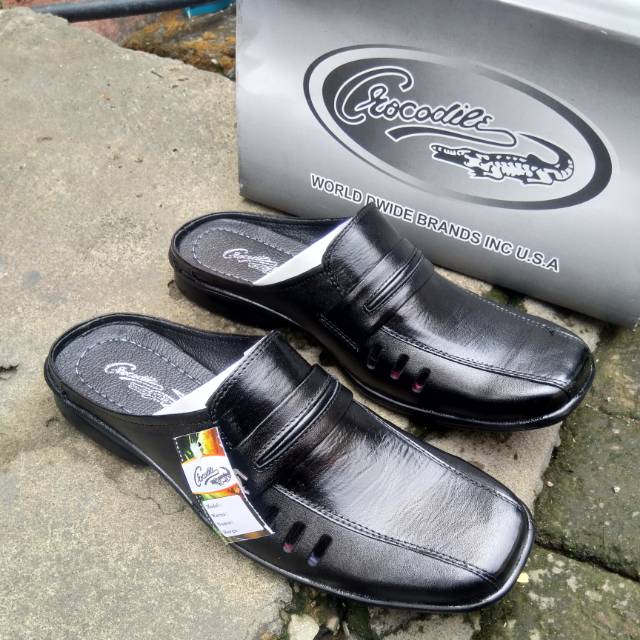SLOP BUSTONG CROCODILE - SEPATU SANDAL PRIA CROCODILE KULIT ASLI - SANDAL SLOP PRIA - KODE - WL 84