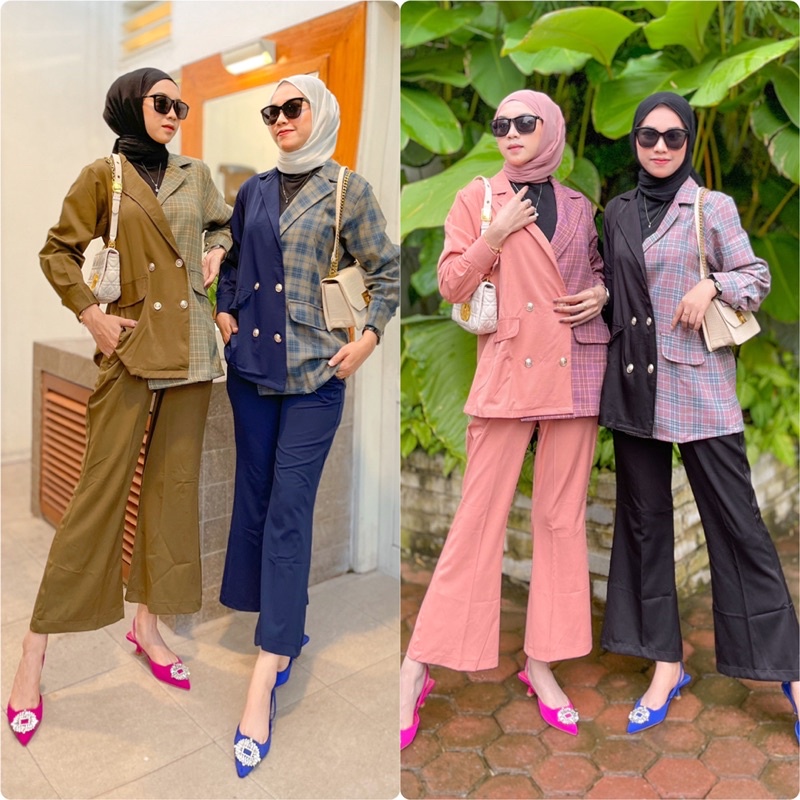 Cardigan bangkok GISCA SET BLAZER + CELANA CUTBRAY ZA GALLERY