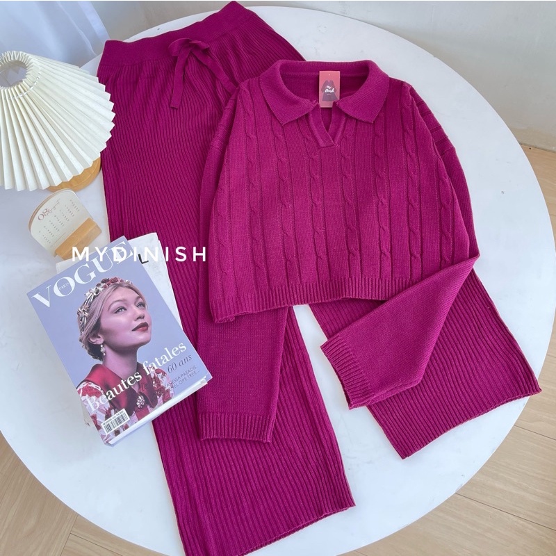 One Set Laura - Stelan Rajut Wanita
