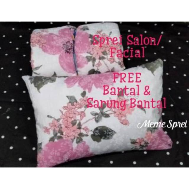 Sprei Salon Bonus Bantal | Sprei Isi Dakron EMPUK Rumbai Facial Salon Eyelash Bed Sheet