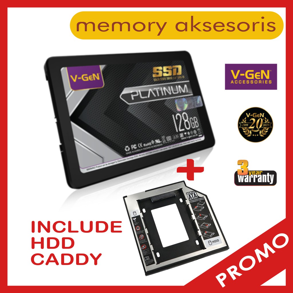 SSD SATA 3 128GB, 256GB, 512GB, 1TB SATA 3 V-GeN + CADDY 9.5mm / CADDY 12.7mm