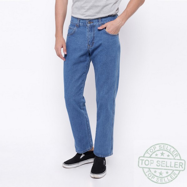 (Celana Murah) Edwin Celana Jeans Reguler Fit Pria Panjang Medium Blue Vegas 02 - Biru Muda, 30 |DXT