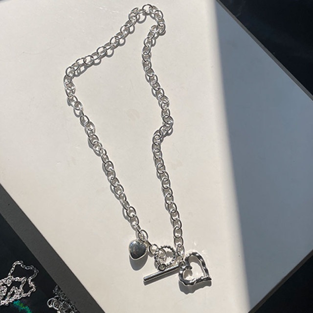 Y2k Kalung Choker Silver 2k Dengan Liontin Kupu-Kupu + Hati + Mutiara Untuk Wanita