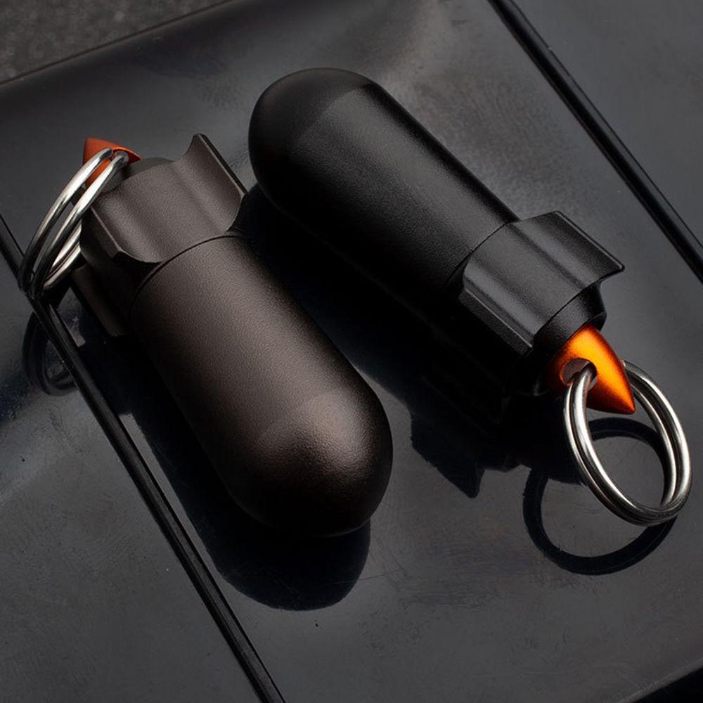 Agustina Aluminium Pill Case Mini Tahan Air Wadah Tablet Vitamin Outdoor Organizer Obat Tempat Gantungan Kunci