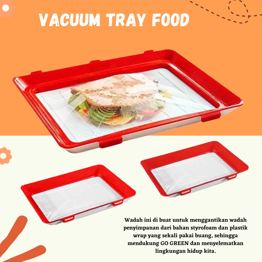TERLARIS!!! Rak Kulkas Vakum Tempat Penyimpanan Makanan Vacuum Tray Food