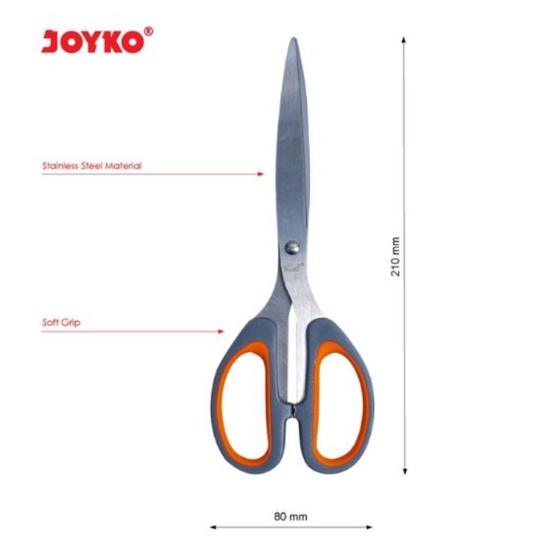 Gunting Joyko SC-848 Soft Grip Gunting Kertas Karton Kain Stainless Steel