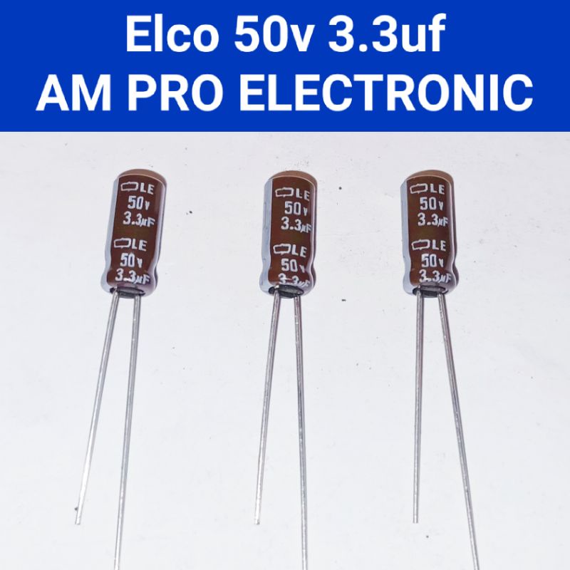 Elco 50v 3.3uf Elko 3.3uf 50v Coklat