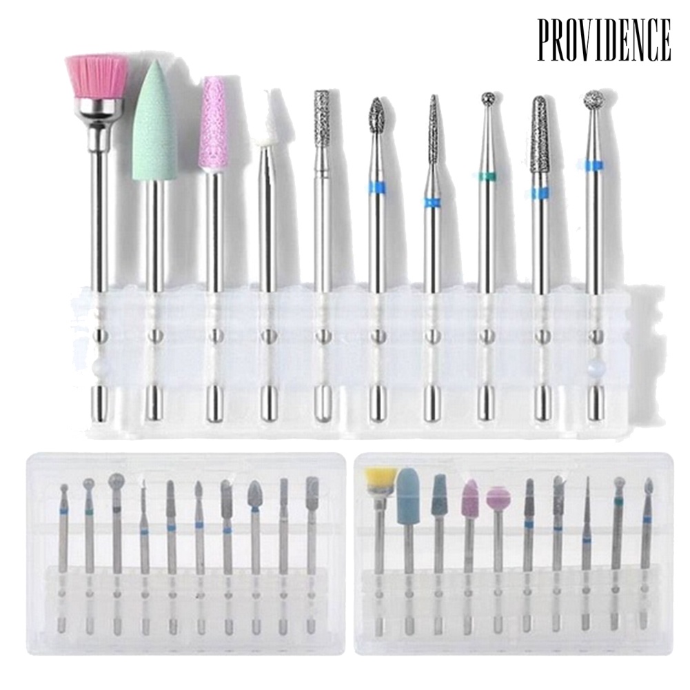 Providence 10Pcs Pro Nail Art Grinding Drill Bits Electric Manicure Bullet Polishing Set