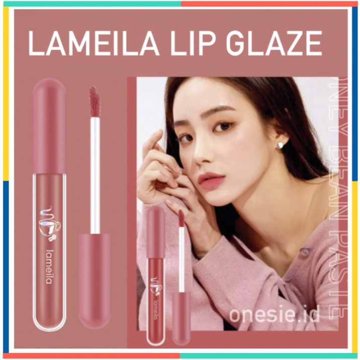 LAMEILA NUDE EDITION Lipstik Lip Glaze Cair Lip Gloss Pelembab Silky Misty LA108 1041