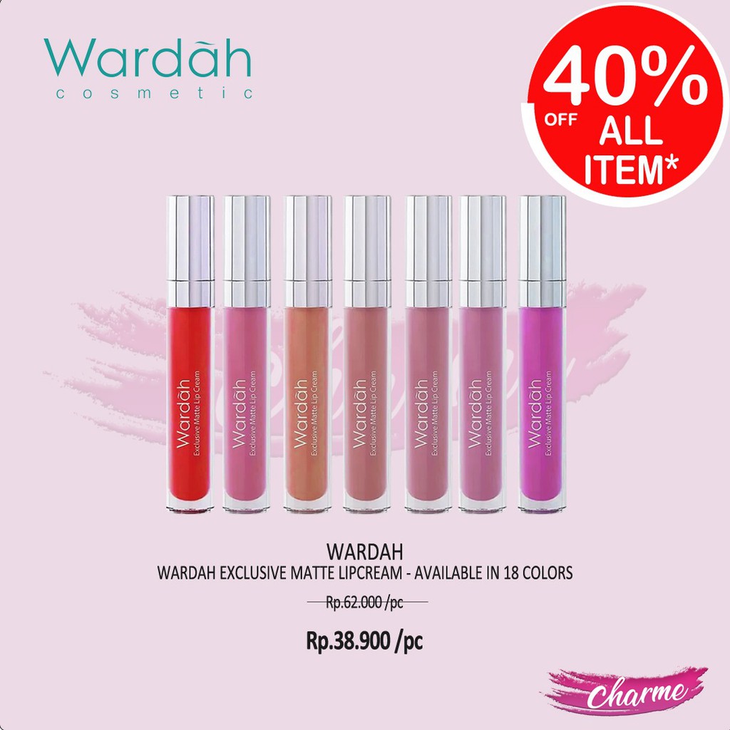 (READY &amp; ORI) Wardah Exclusive Matte Lip Cream Lipstick Original BPOM