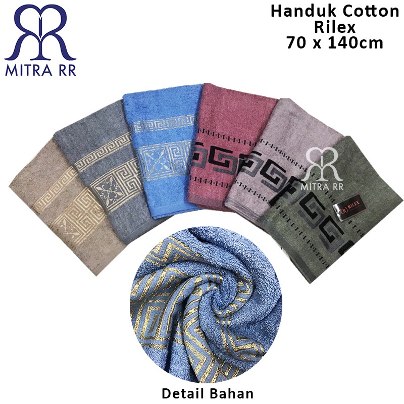Handuk Mandi Dewasa Rilex 70 x 140 cm | Handuk Hotel Premium Cotton Halus Tebal Cepat Menyerap