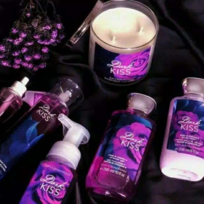 BATH &amp; BODY WORKS BBW DARK KISS SERIES MIST LOTION SHOWER GEL BODY CREAM HAND CREAM SHOWER GEL BODY CREAM LOTION MIST WASH WALLFLOWER ROOMSPRAY SCENTPORTABLE GENTLE GEL DEEP CLEANSING GENTLE FOAMING CREAMY LUXE