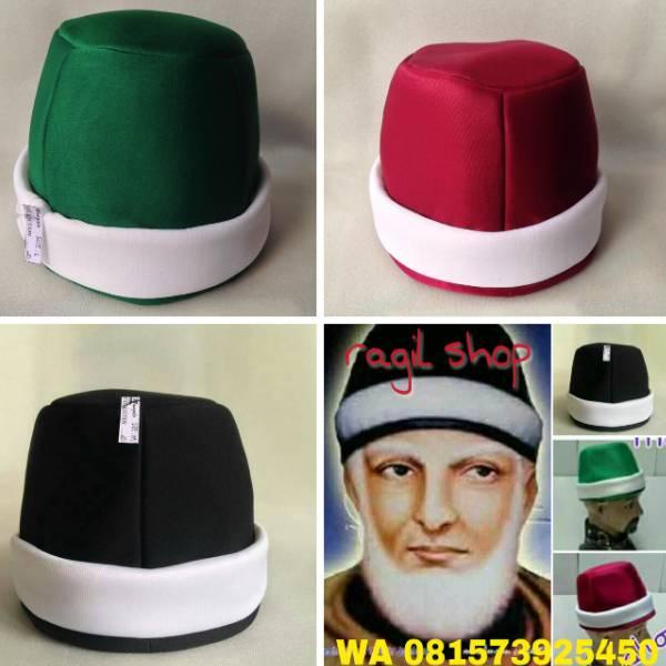 Barang Pilihan.. Peci tuan syekh abdul Qodir jaelani hitam list putih