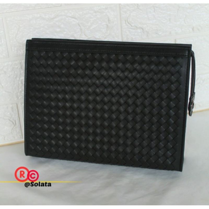 Handbag kulit anyam pria wanita / Clutch import / Handbag anyam