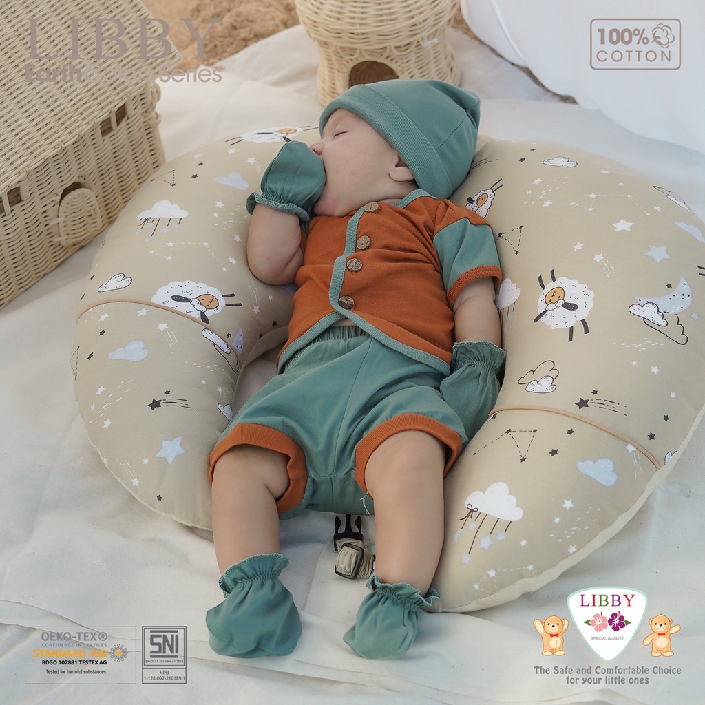 Libby Earth Comfy Set Combination Setelan Pendek  Anak 0 - 2 Tahun