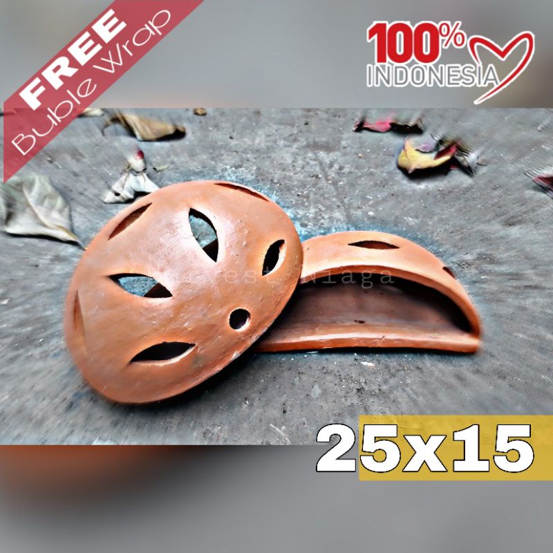 Pot anggrek tanah liat terakota tempel dinding