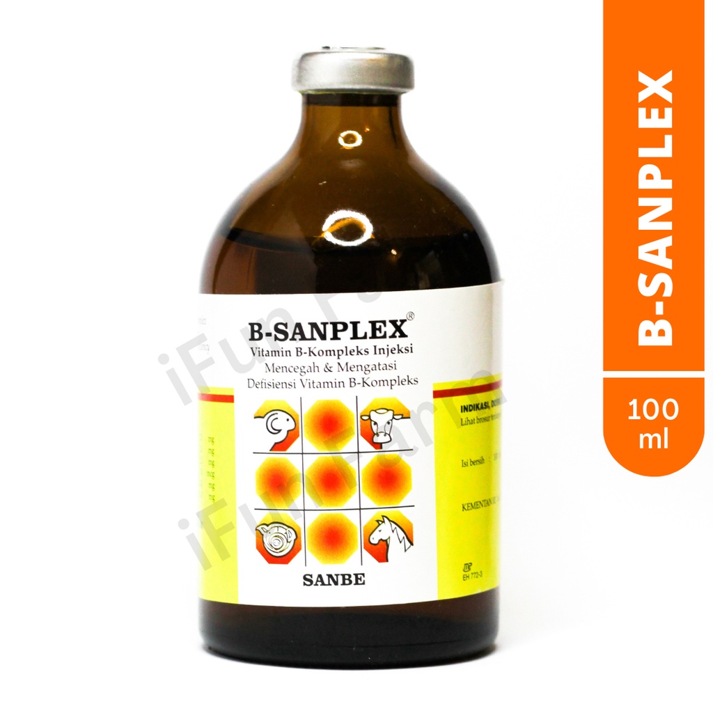 • iFUN FARM •  B SANPLEX 100ML | VIT. B KOMPLEKS INJEKSI | SANBE | OBAT HEWAN