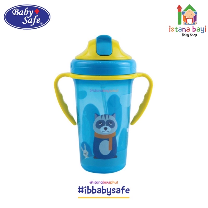 Baby Safe Botol Minum Sedotan Cup with Weighted Straw 300Ml-botol minum anak JP020