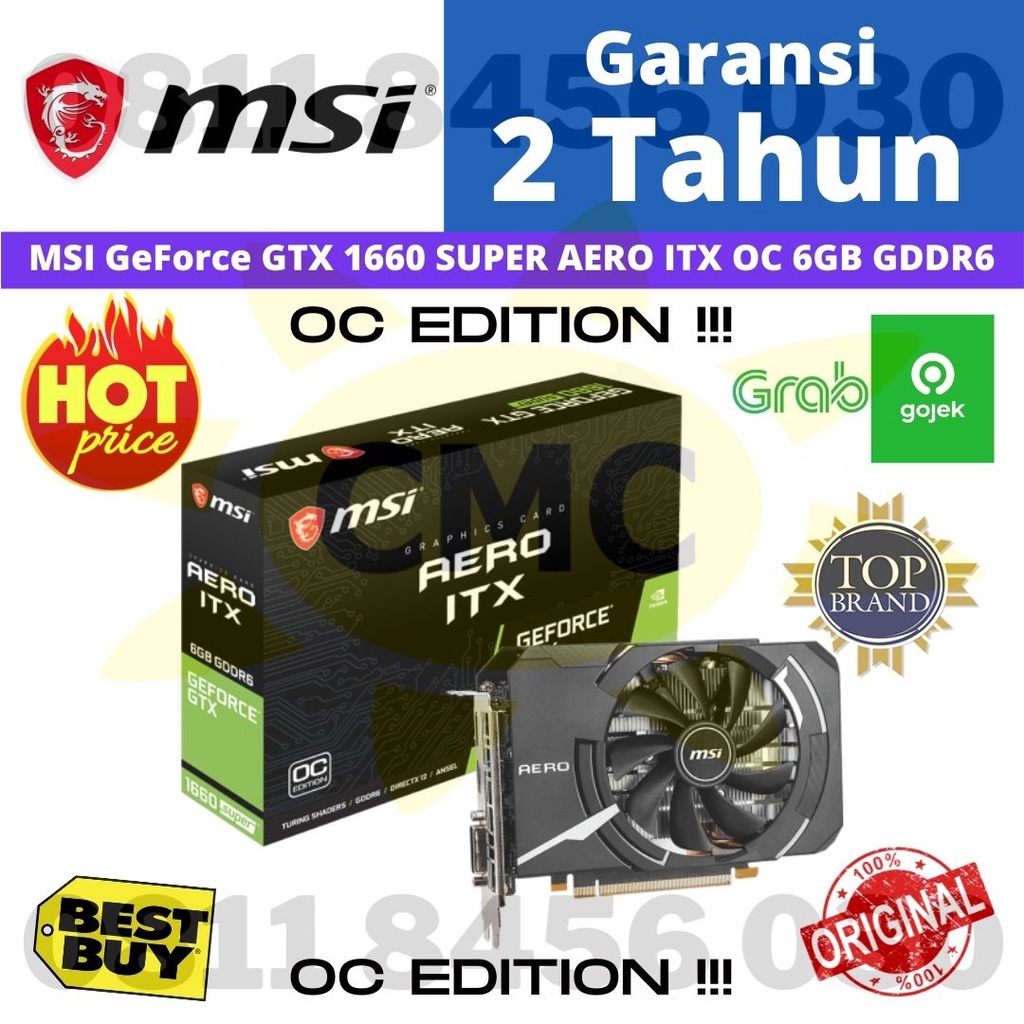 VGA MSI Geforce GTX1660 GTX 1660 Super Aero ITX OC NVIDIA 6GB DDR6