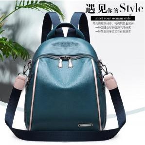 BJ57076 - BLUE/WHITE - TAS RANSEL WANITA IMPORT TERMURAH JAKARTA CR7076 GT1451